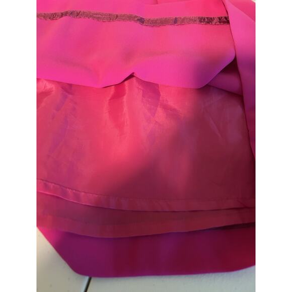 J Crew Hot Pink Knit Barbie Pleated Crepe Skirt Fully Lined Size 4 - Picture 6 of 7